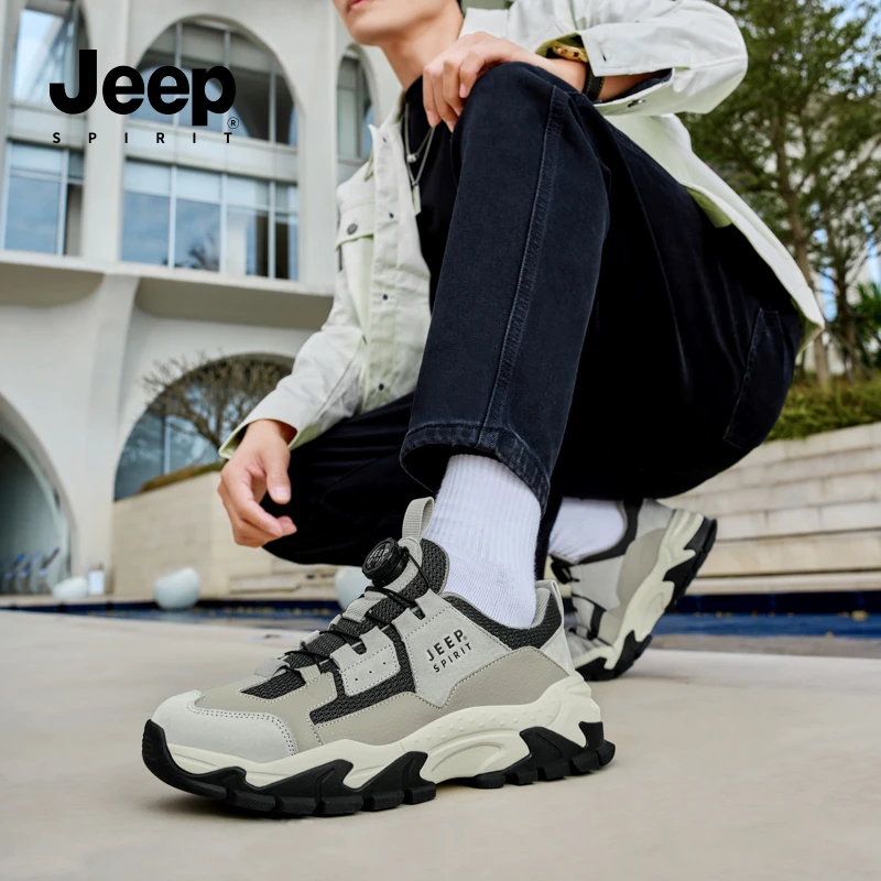 JEEPSPIRIT吉普老爹鞋厚底春夏季登山徒步时尚休闲鞋网红休闲鞋子