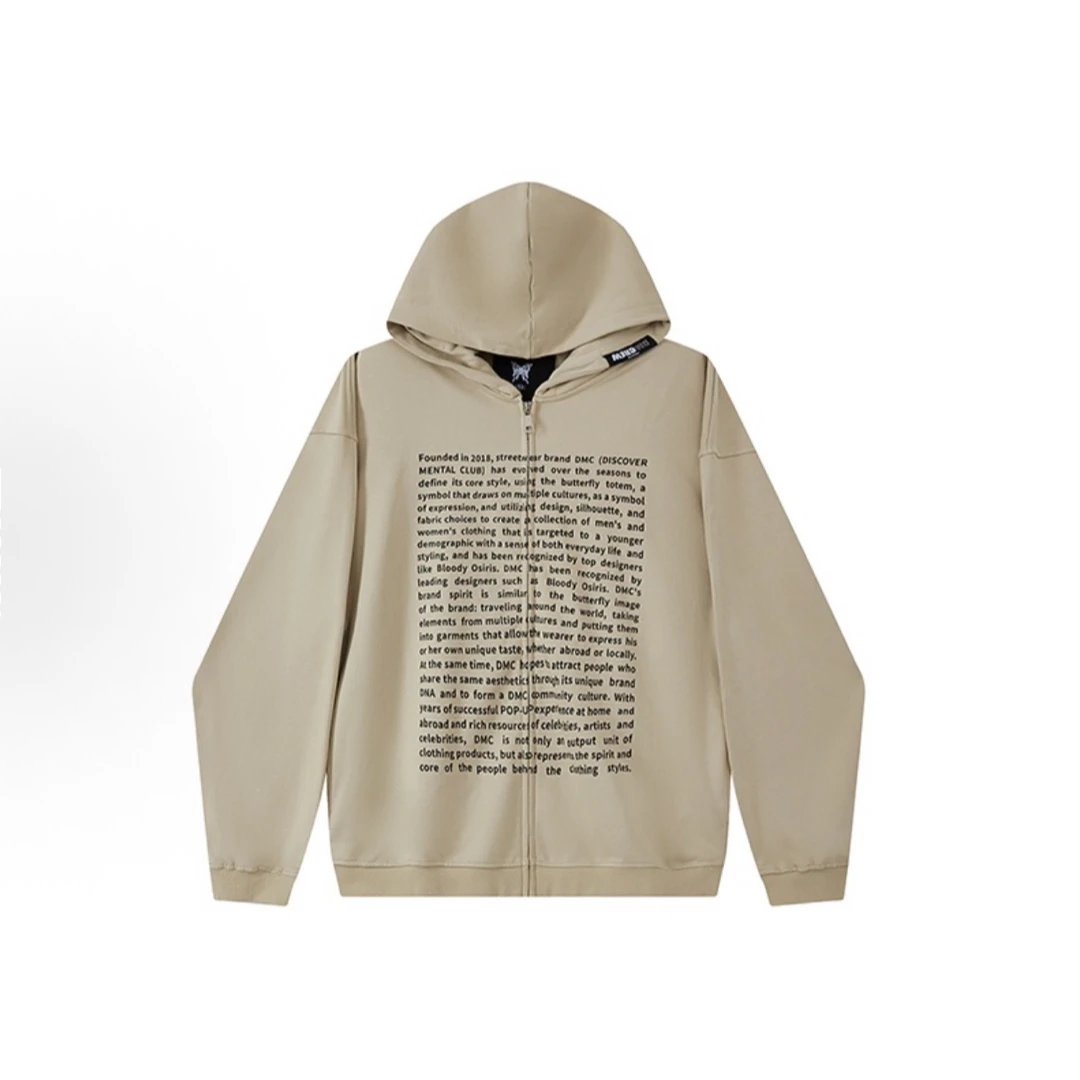 R07-70410-DMC春秋季字母印花时尚连帽开衫外套