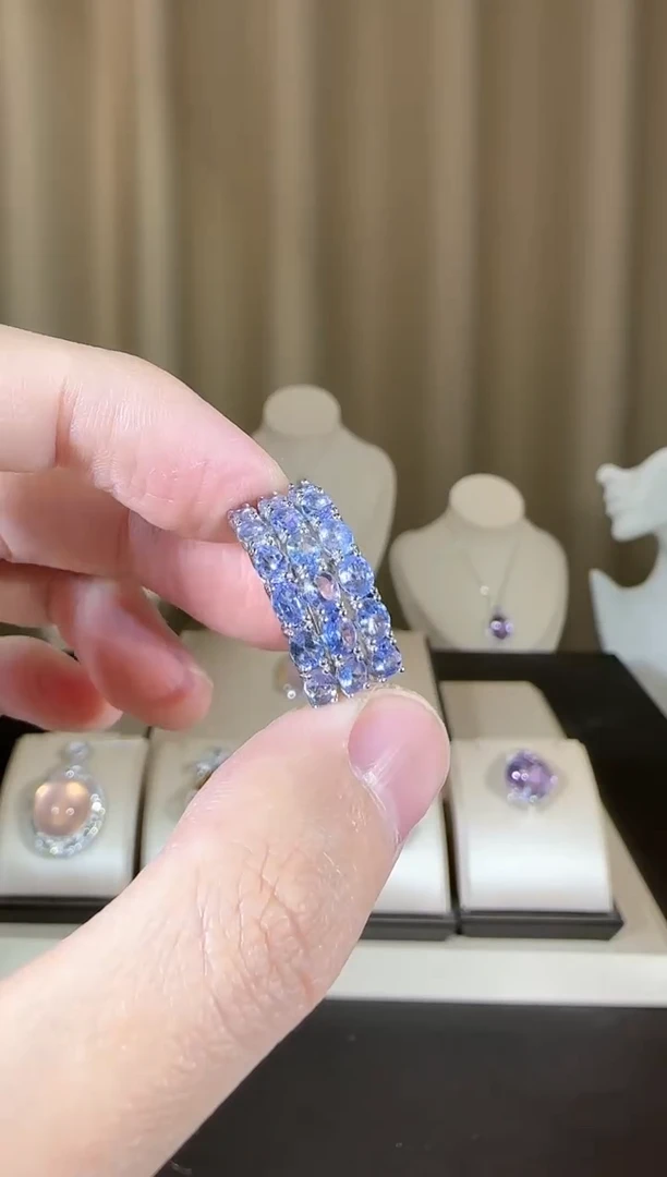 【闪购商品】坦桑石戒指银S925镶嵌设计款