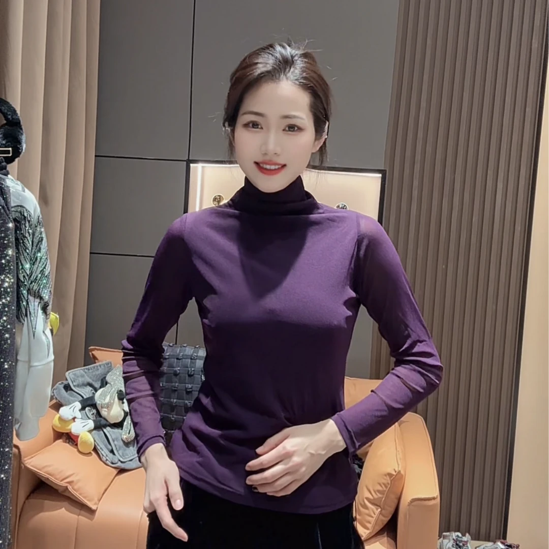 （大瑶儿）原创设计高弹百搭显瘦打底衫时尚半高领