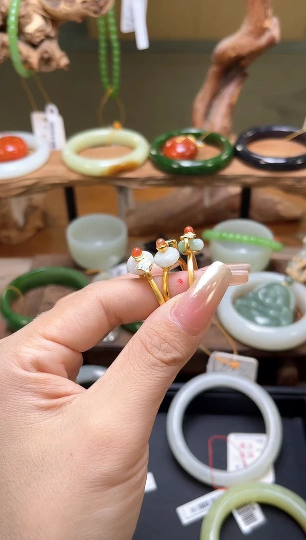 未镶嵌戒指翡翠翡翠 戒圈 多样性发一