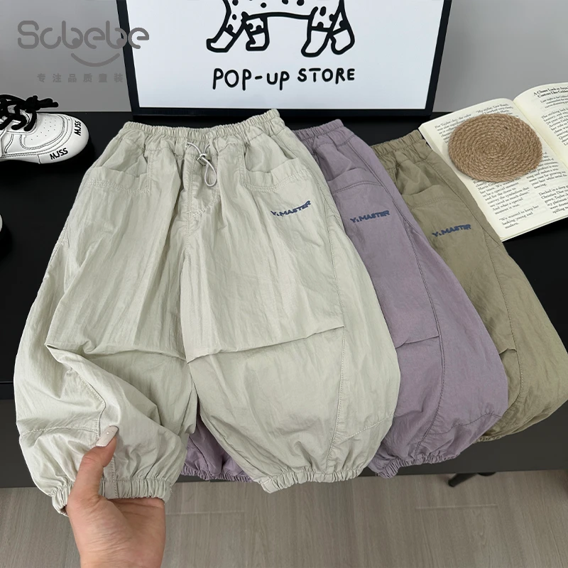 【mumu】儿童休闲裤欧若风夏季新款刺绣蓝字母休闲裤CK166
