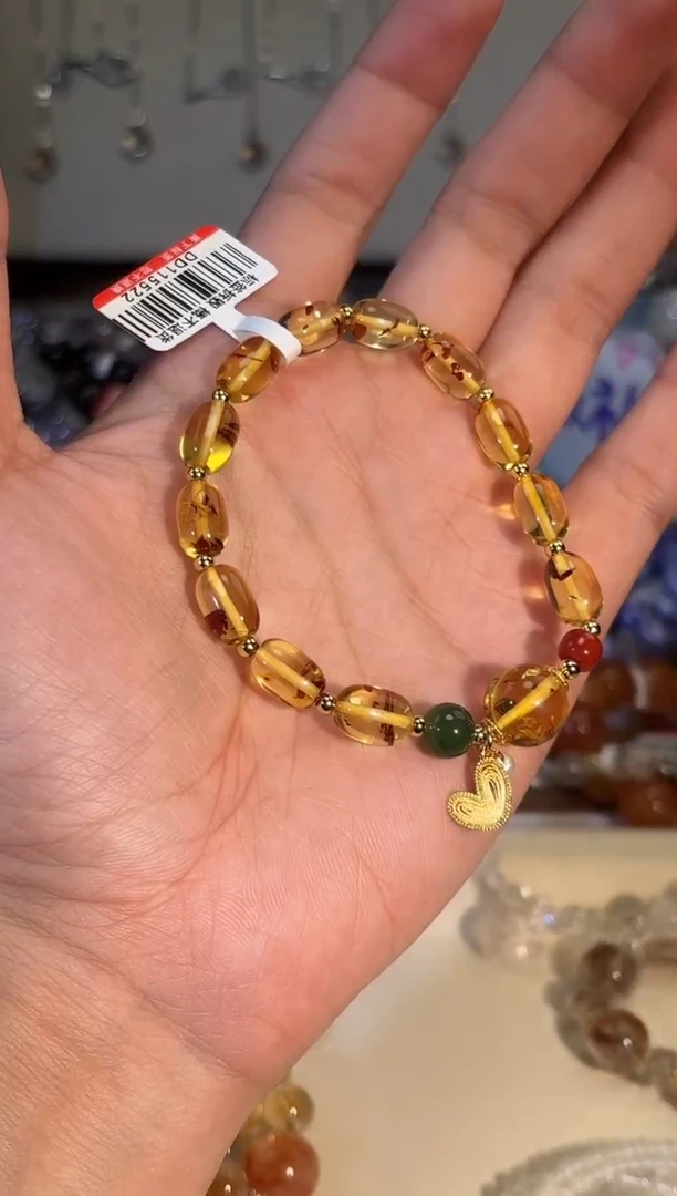 手串琥珀（花珀）未镶嵌g724浅多样性发货一件