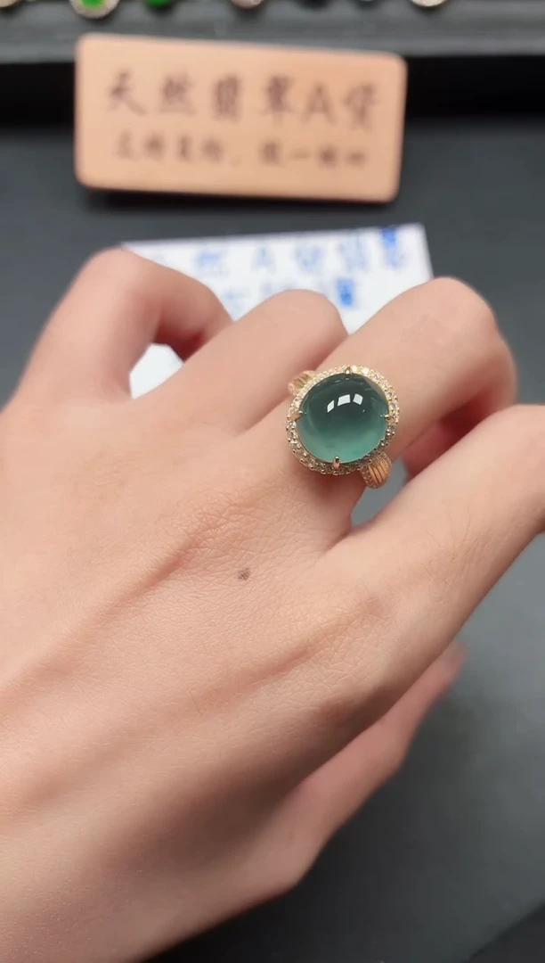 银S925镶嵌戒指翡翠1111111