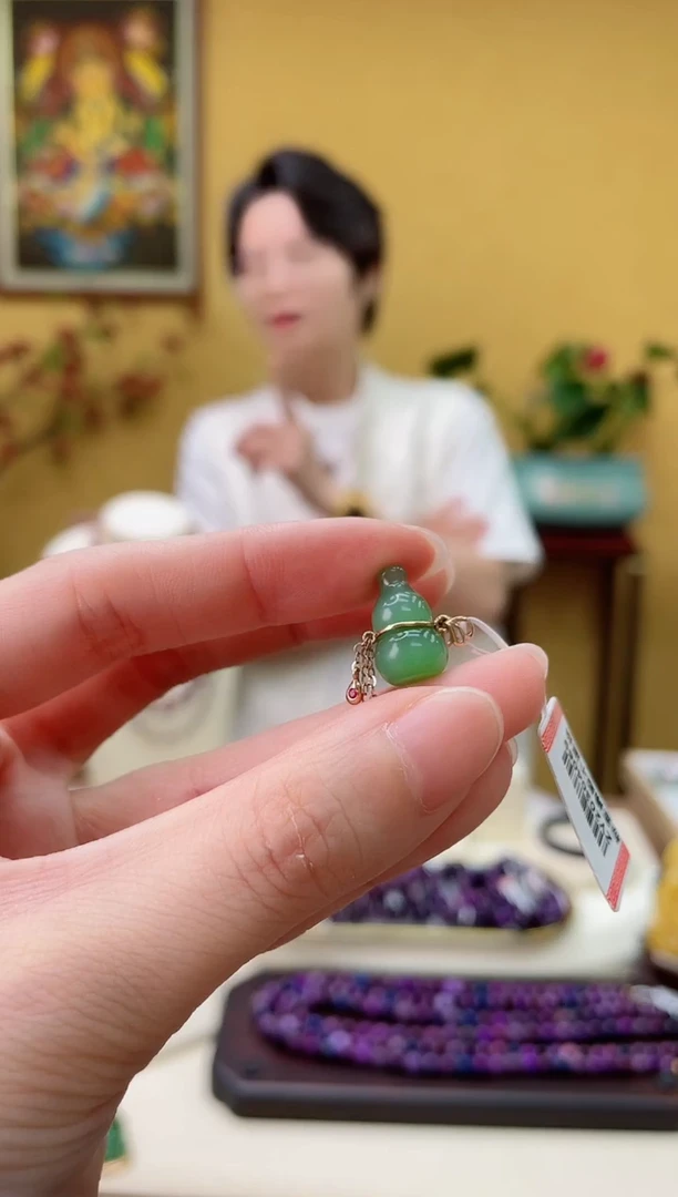 和田玉18K金镶嵌颈饰54@@ZY20304069