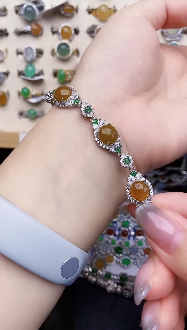 银S925镶嵌戒指翡翠2174