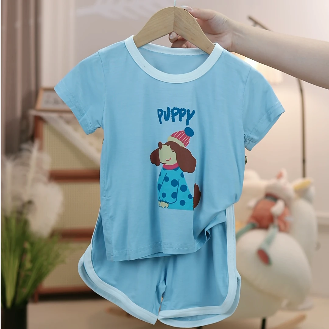 5-18婴儿前短后长薄款莫代尔短袖套装-1644