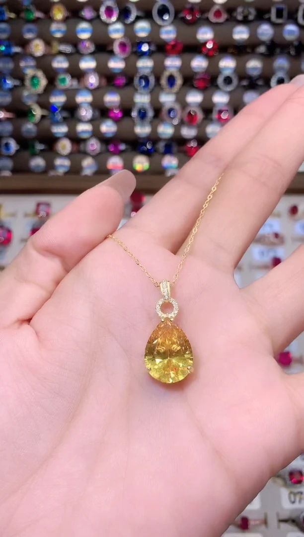 银S925镶嵌颈饰水晶金