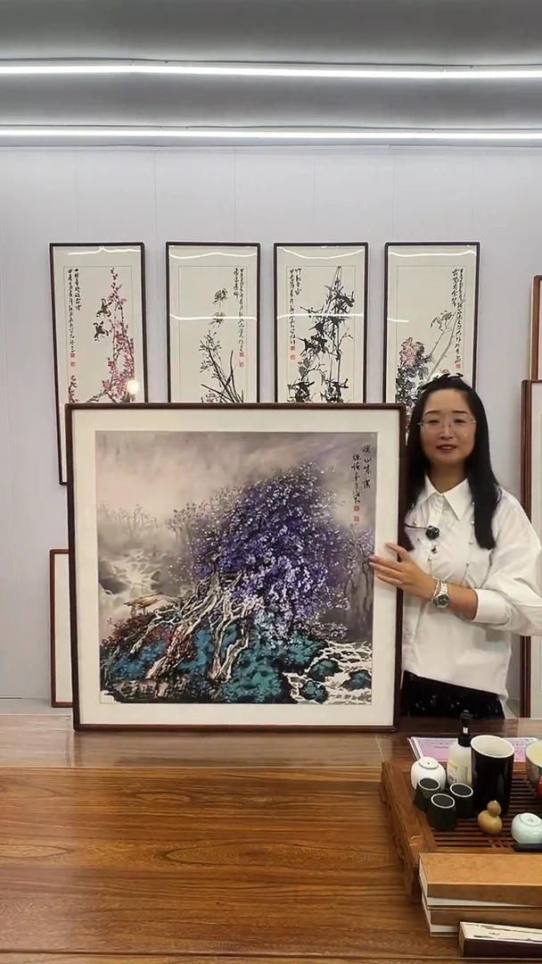 国画董海军 80*80 紫色系