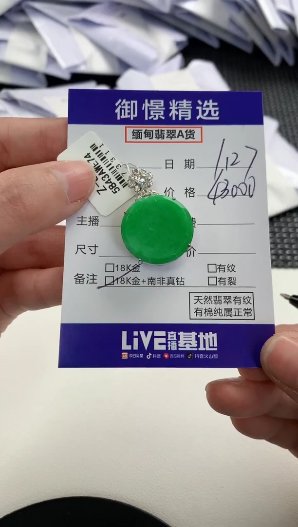【闪购商品】翡翠颈饰18K金镶嵌100