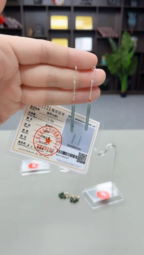 银S925镶嵌翡翠耳饰320000