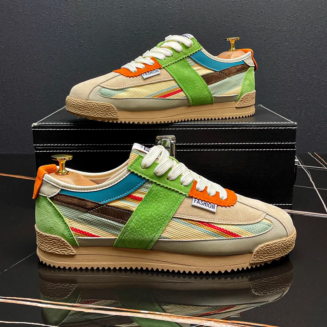 玛古芭轻奢痞帅老爹鞋男款简约时尚百搭阿甘运动鞋拼色透气休闲鞋