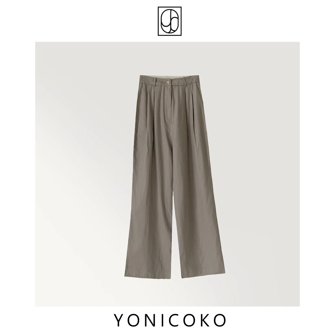 【漂浮月球】设计感休闲长裤时尚纯色气质简约休闲裤