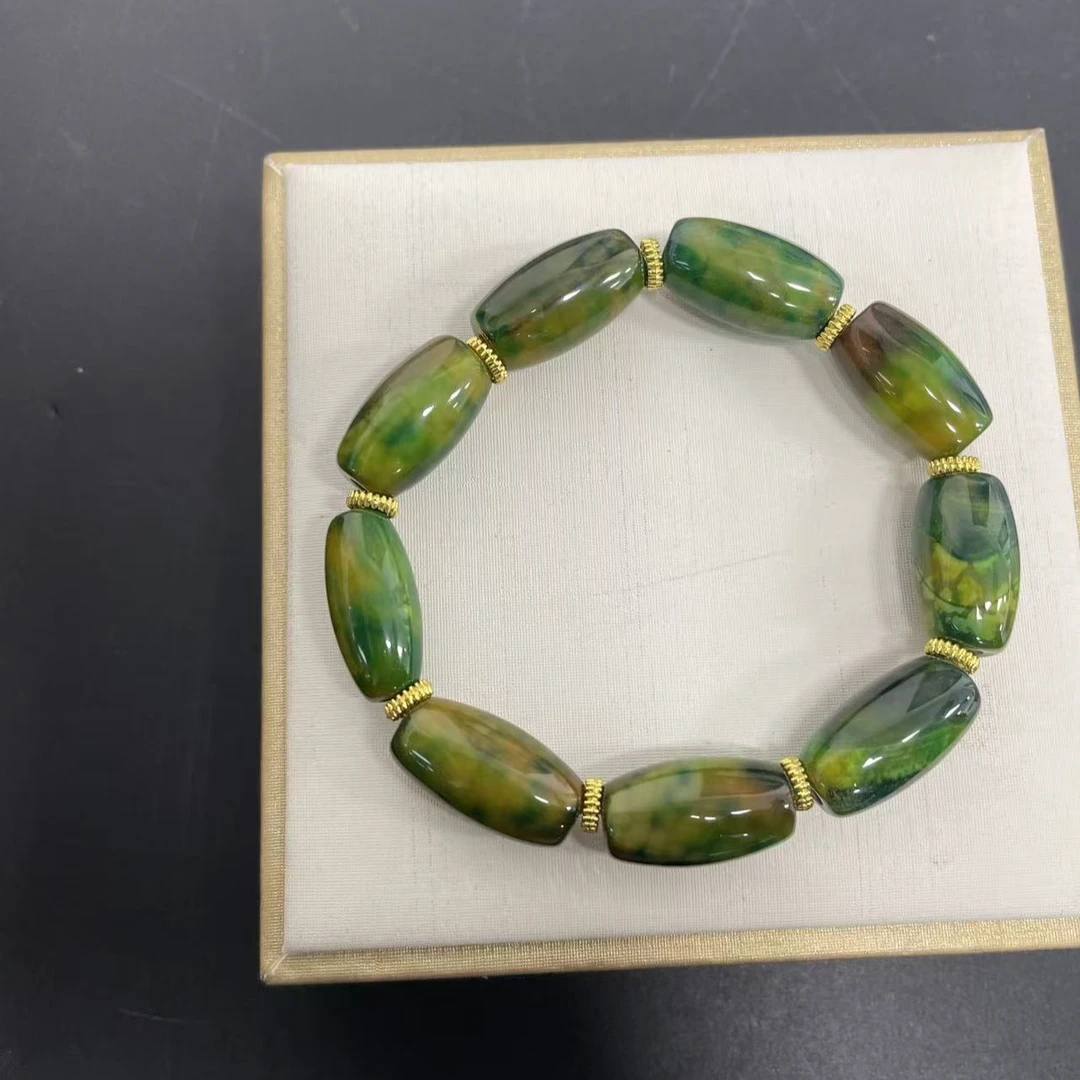 【小杰推荐】莺歌绿雪胆桶珠手链 （多样性发其一）3288