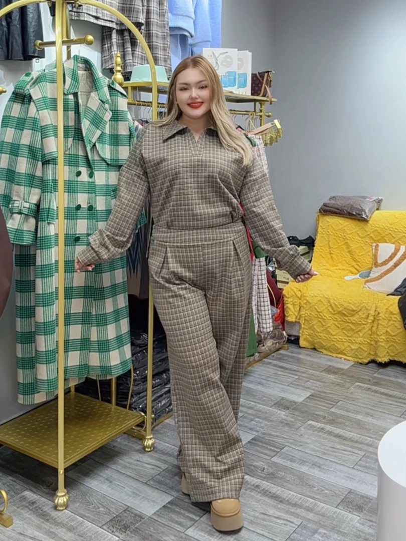 彬伊奴高端时尚洋气休闲两件套女冬季新款气质减龄显瘦加厚套装潮