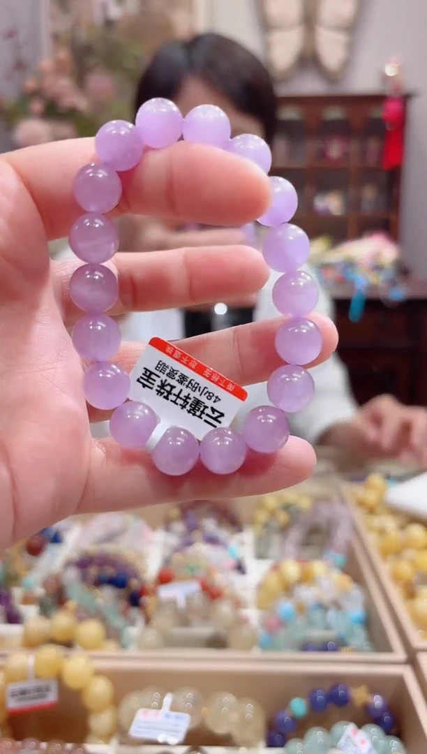 手串锂辉石未镶嵌设计款珠串10+