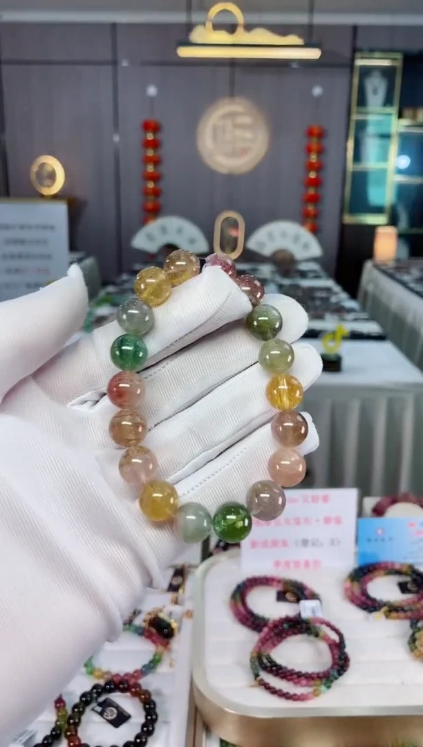 老矿碧玺单圈手串10mm-+未镶嵌碧玺（多样性发一条）xion