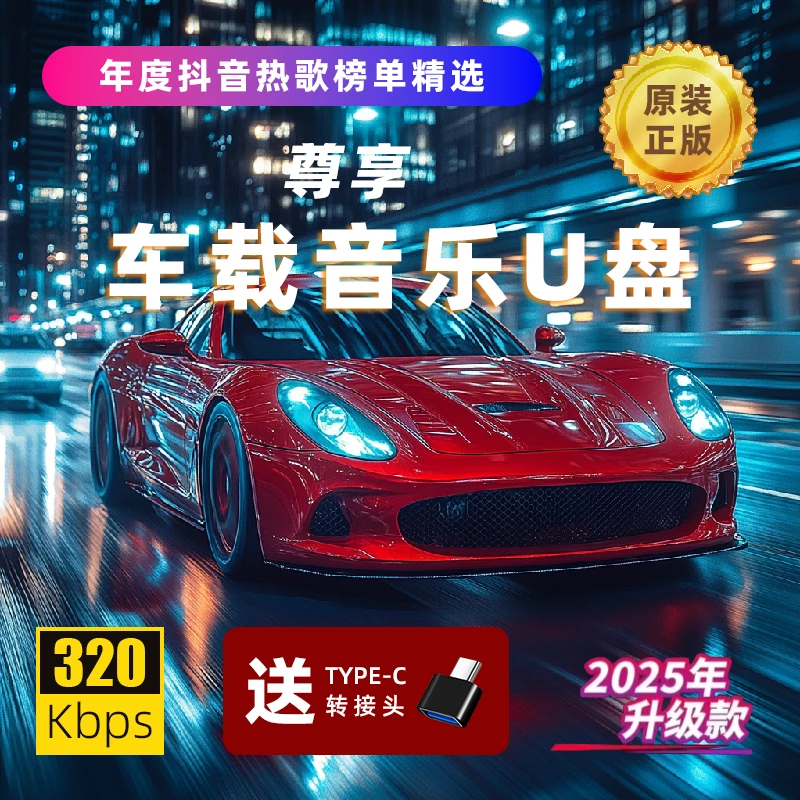 【铂金至尊】2025升级音乐U盘车载中文DJ经典老歌网络流行榜单