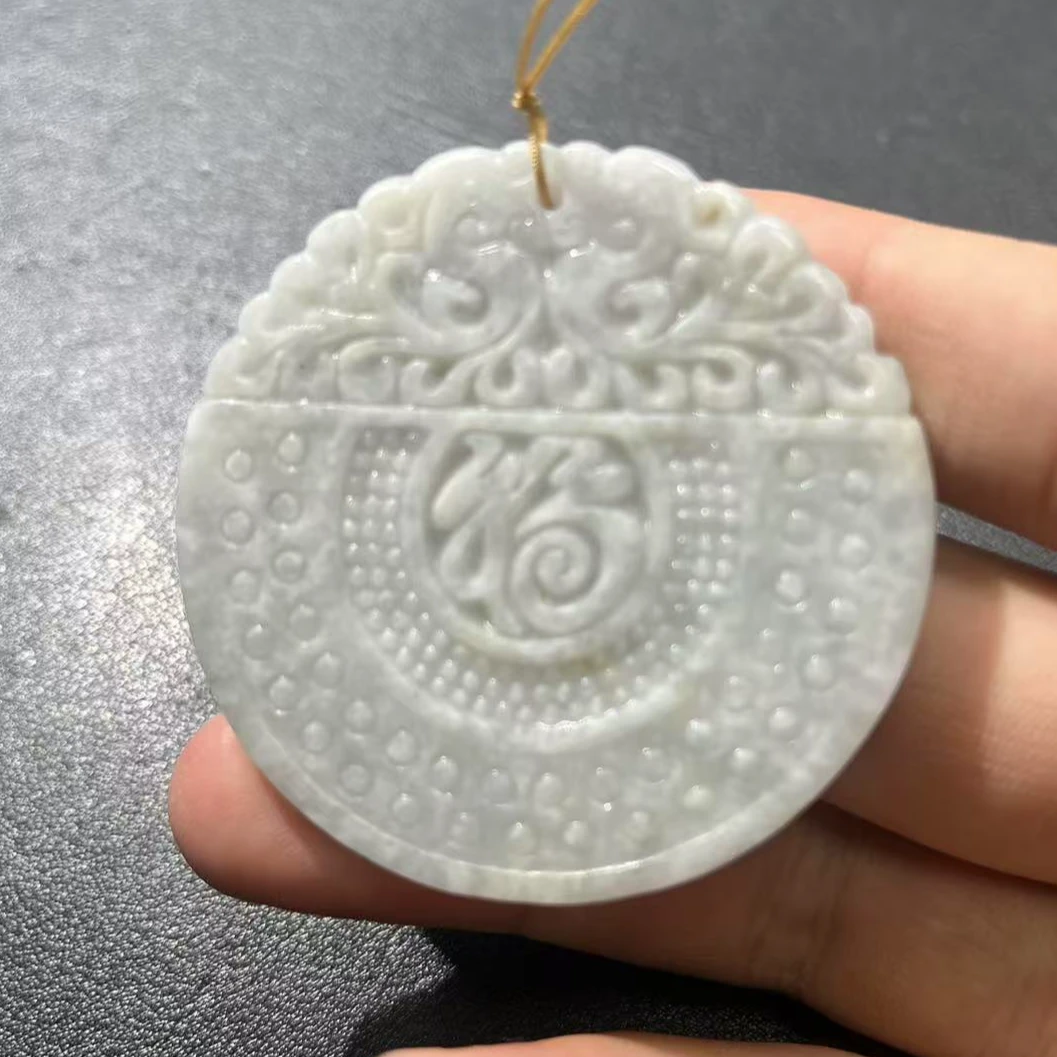 翡翠A货时尚福牌吊坠ZJX