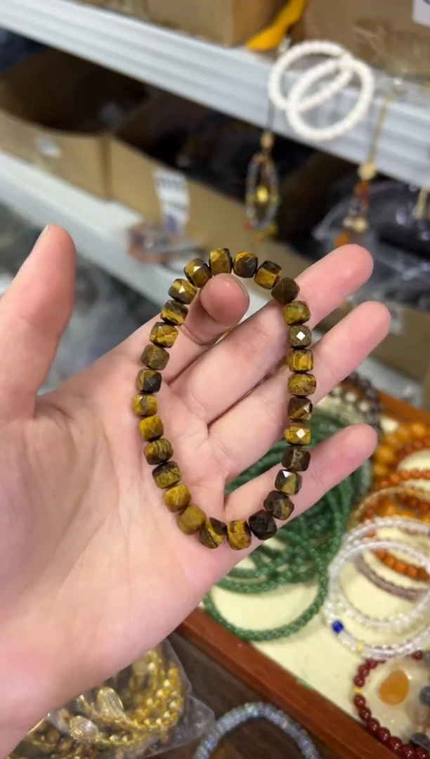 【闪购商品】木变石（虎睛石）手链未镶嵌黄虎眼四方切面珠手链[1480]