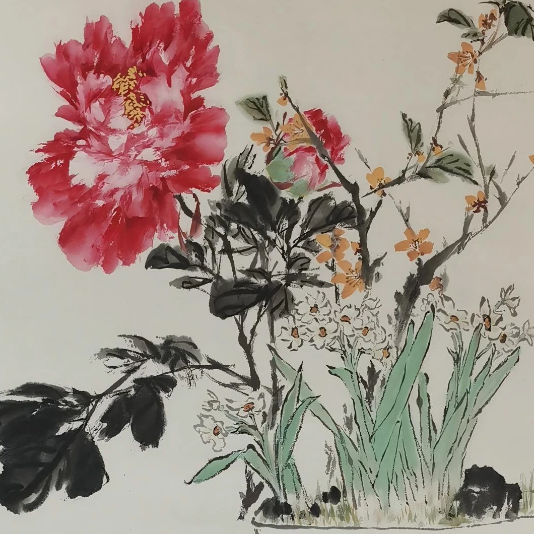 【辽拍】V250709-2-376《花卉》（2.8平尺)  纸本镜片  yy13t