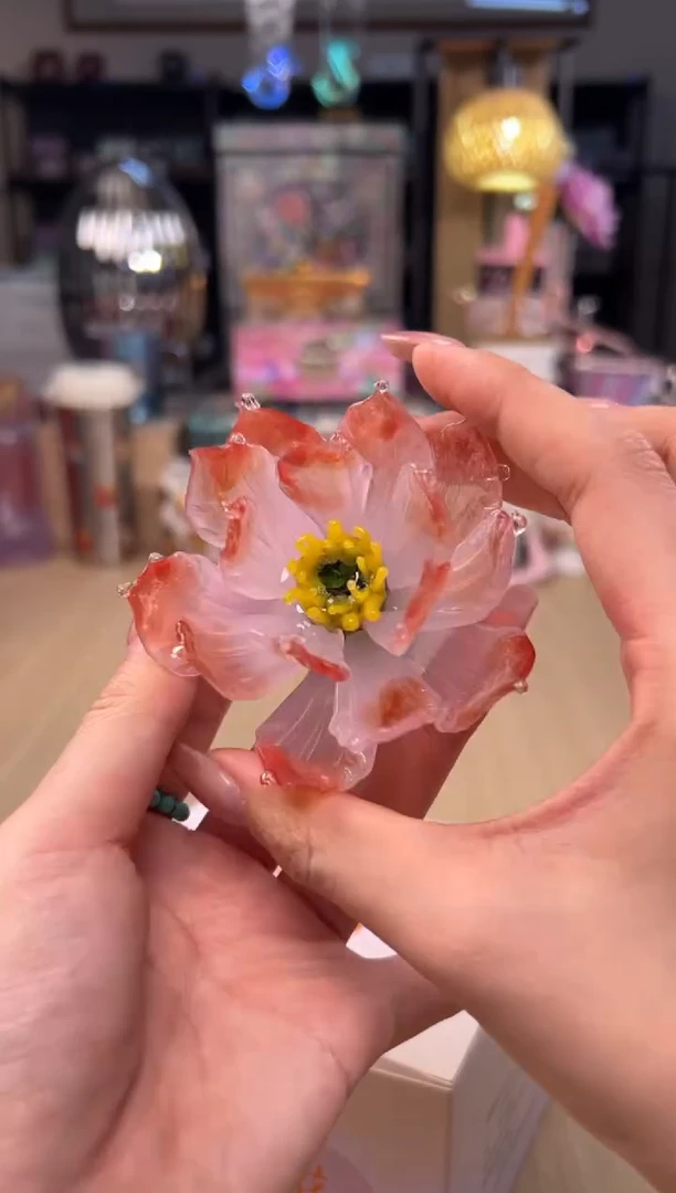 67粉色琉璃花香插