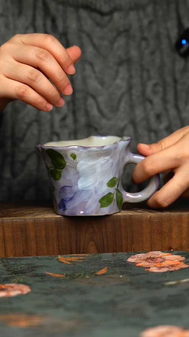 杯釉下彩手工手绘同款陶器