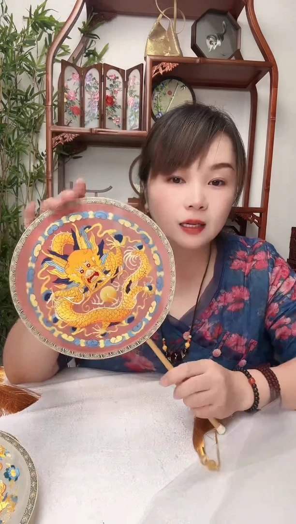 刺绣团扇-双面绣花