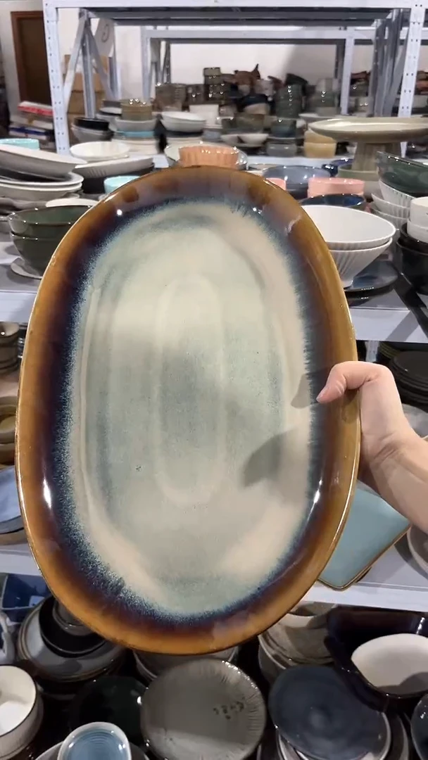 【闪购商品】瓷片外贸尾货瑕疵满20包邮X D6D大鱼盘