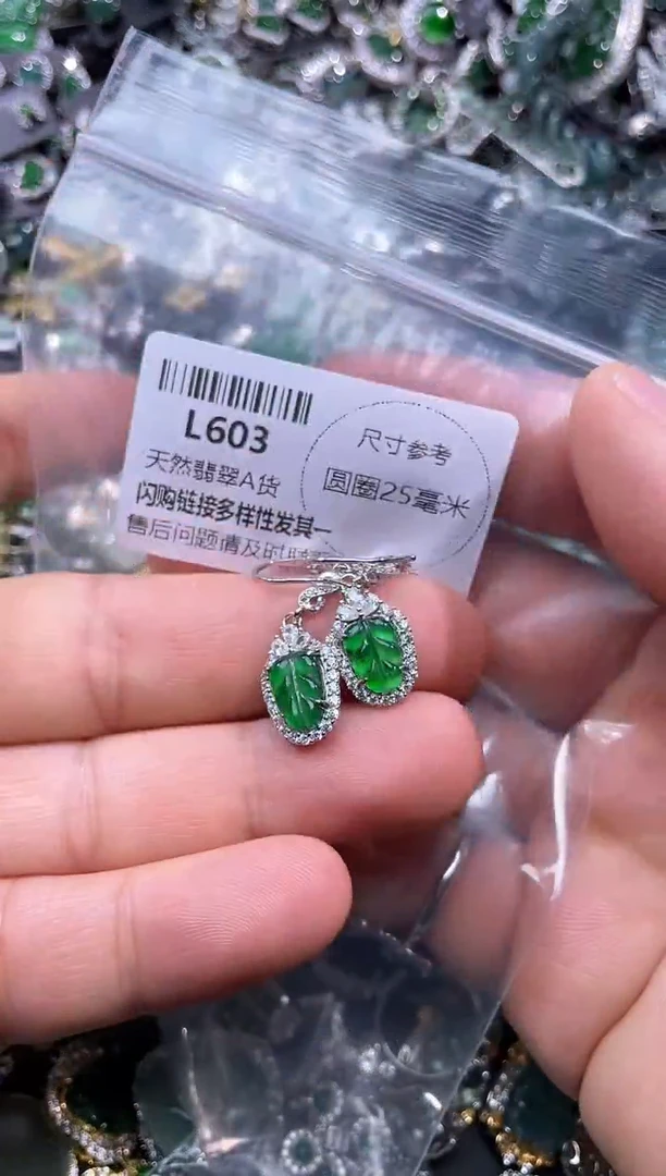 【闪购商品】翡翠颈饰未镶嵌L603耳钩