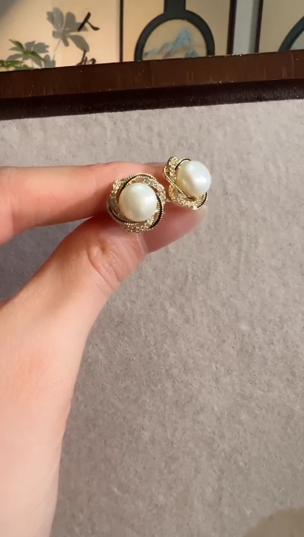 未镶嵌淡水珍珠耳饰珍珠