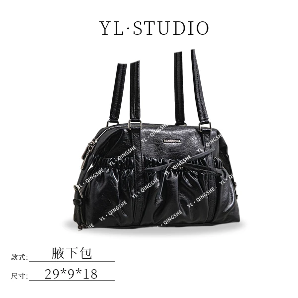 【依琳定制】女士潮流时尚经典气质手拎单肩包SK-83002-黑色