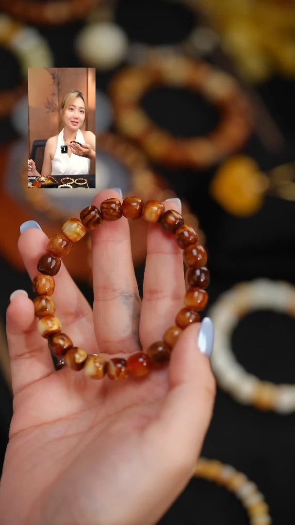 未镶嵌蜜蜡手串一*菜8.6mm