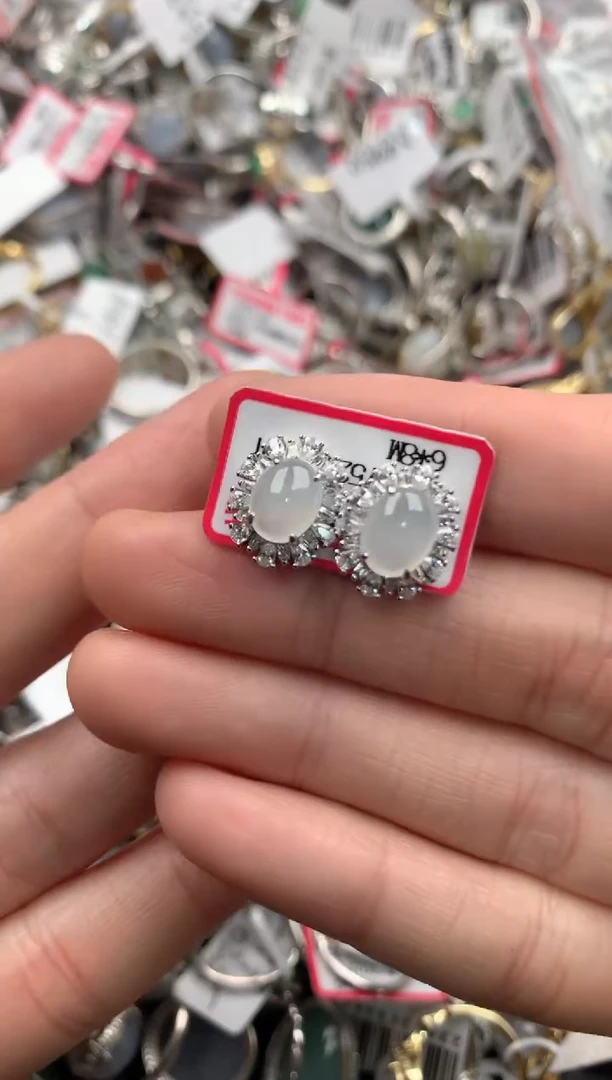 银S925镶嵌戒指翡翠1111---3