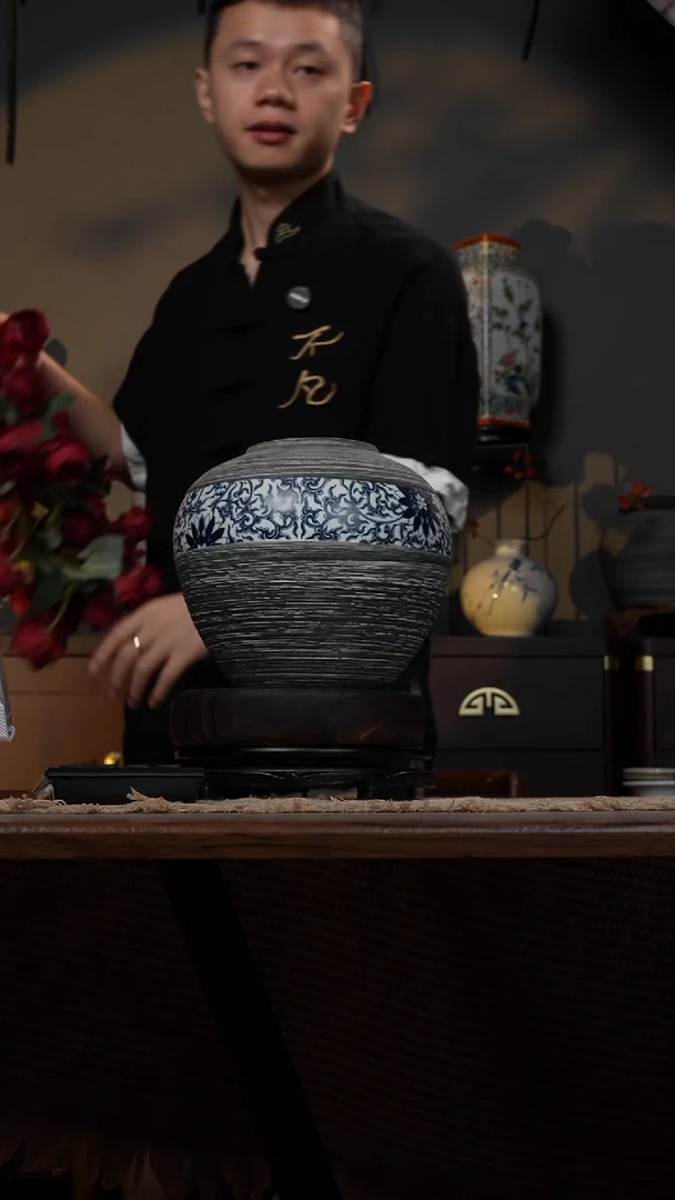 摆件WN问泥景德镇陶瓷花瓶摆件
