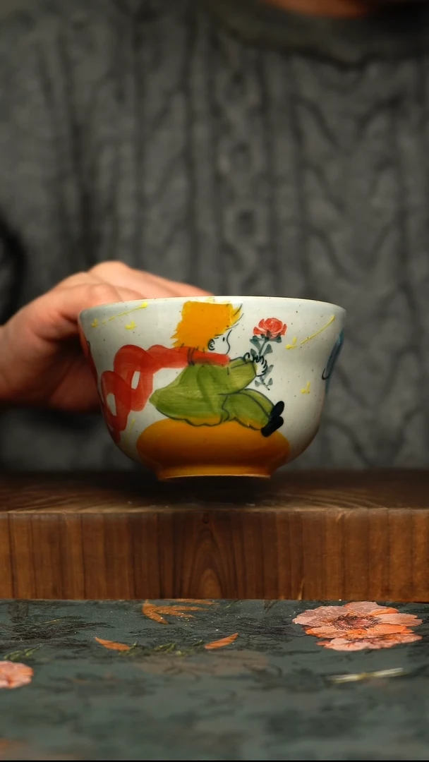 杯釉下彩手工手绘同款陶器