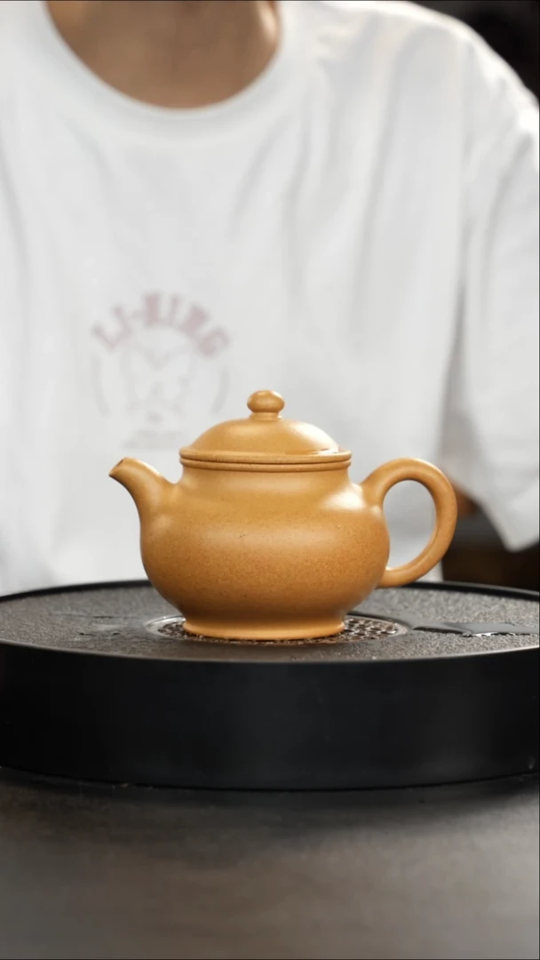 茶壶紫砂老宕口天花板黄金段潘壶稍微封釉超级大漏