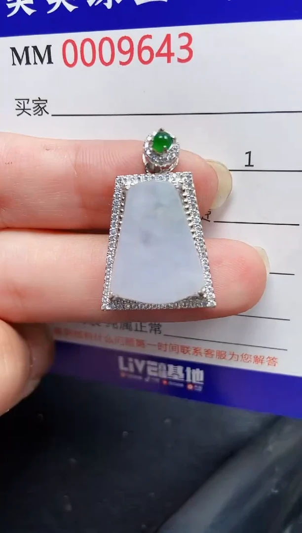 翡翠银S925镶嵌颈饰9643