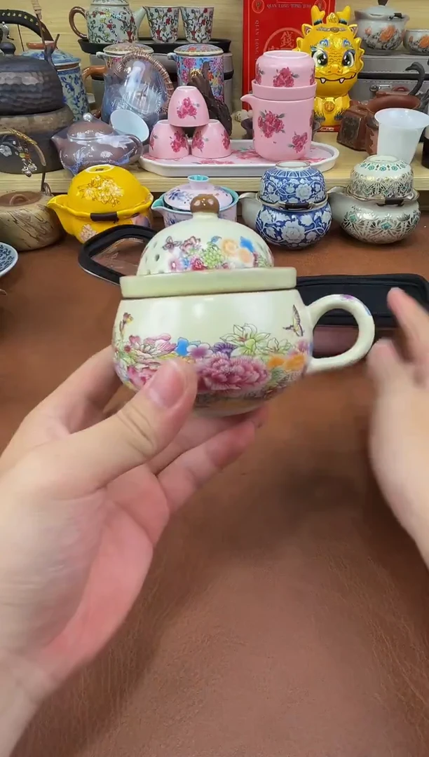 陶瓷茶具摆件旅行套组