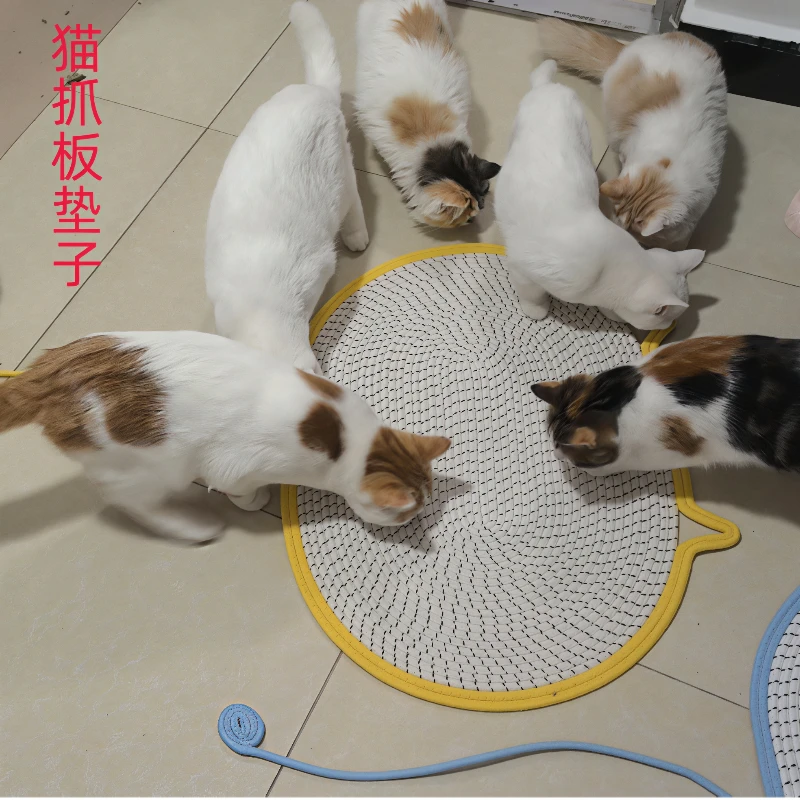 编织猫窝猫咪四季通用可拆洗耐磨猫抓板猫爪垫宠物睡觉窝玩睡一体