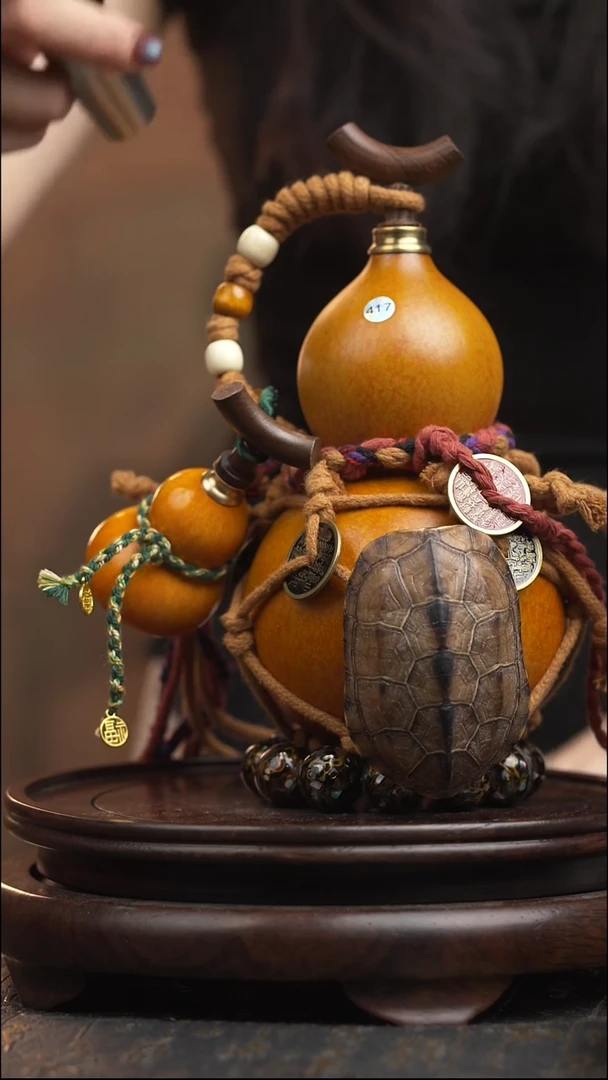 417号大漆酒葫芦一物一拍【双福双禄】