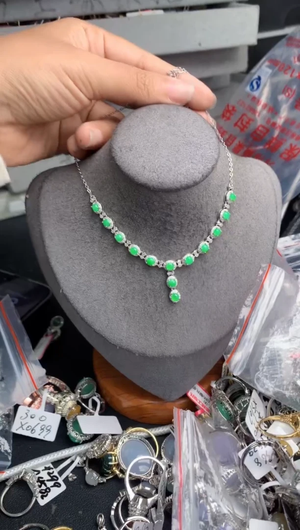 银S925镶嵌戒指翡翠999---5