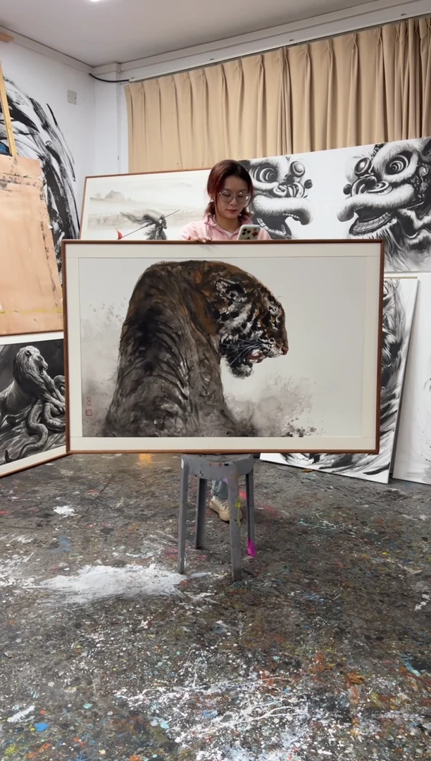 【闪购商品】丙烯画画江湖精装水墨虎