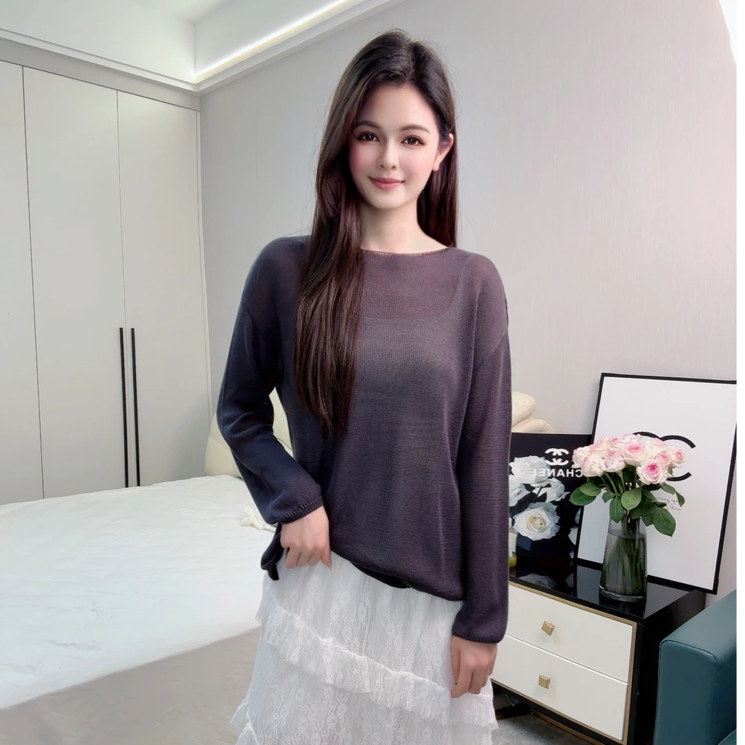 DongYuan-【小慵懒】春夏新款镂空针织衫防晒衫欧若风上衣女