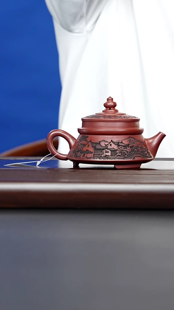 茶壶紫砂宜兴紫砂 亭台宝塔壶 顾林芳