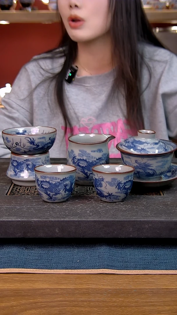 简装家用款5件套 老陶泥开片纹陶瓷茶具