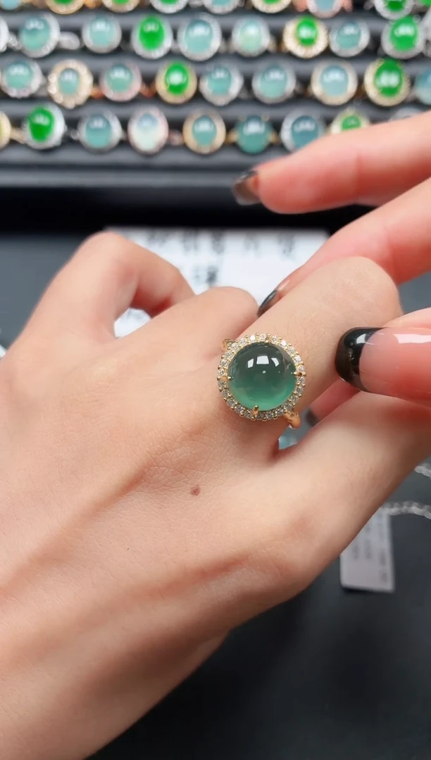 翡翠戒指银S925镶嵌11111