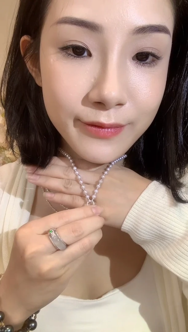 项链18K金镶嵌淡水珍珠A38