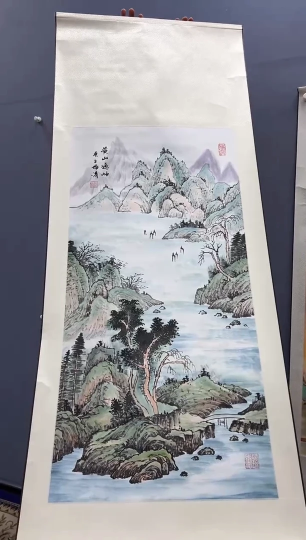 国画梅清老师山水卷轴国画作品