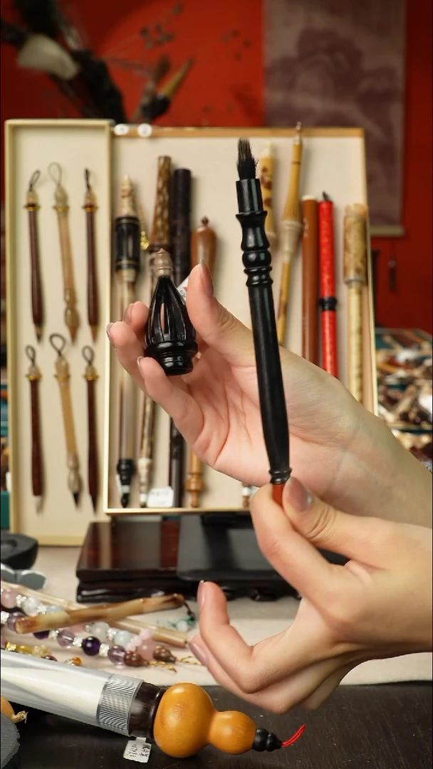 40号孤品高货毛笔链接 清水试笔 蘸墨不退